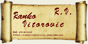 Ranko Vitorović vizit kartica